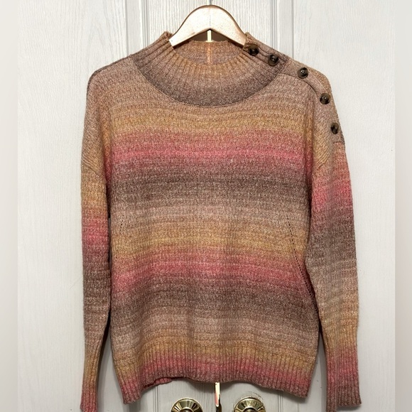 Talbots Women's Striped Ombre Mockneck Sweater Size XL Petite NWT - Picture 1 of 6